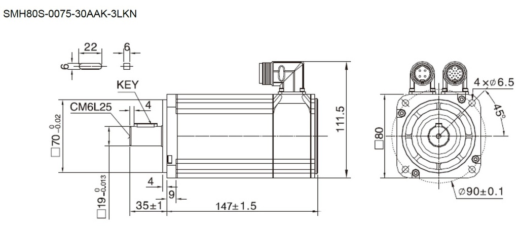 Servomoteur brushless AC Kinco 80mm – 750W - Série 2