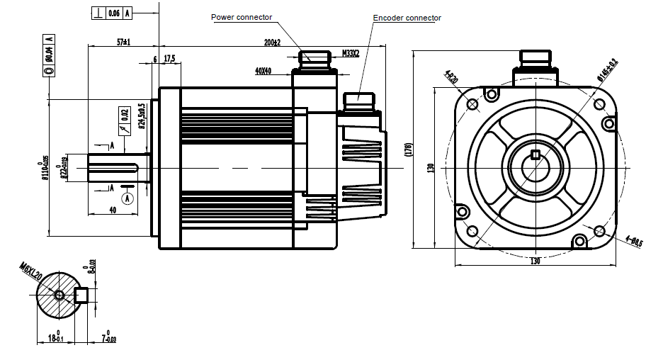 Moteur brushless Leadshine 1800W - 380VAC - 11.5Nm