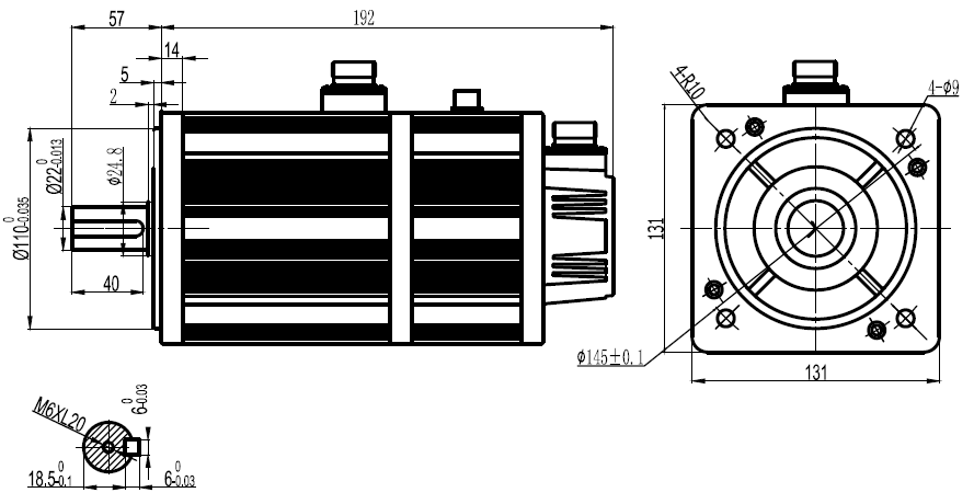 Moteur brushless Leadshine 1800W - 380VAC - 11.5Nm