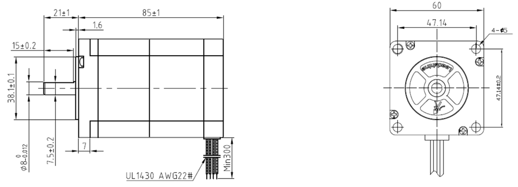 Moteur pas à pas 3.1 Nm - Nema 23