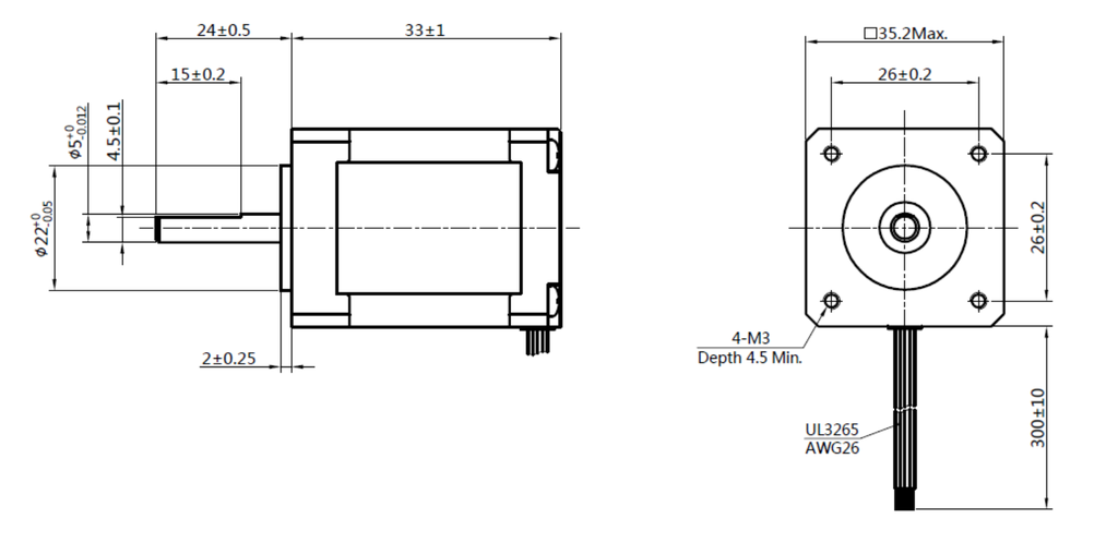 Moteur pas à pas 0.15 Nm - Nema 14