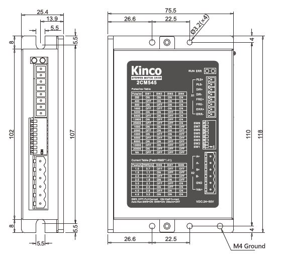 Driver pas à pas numérique 50V 4.5A Kinco