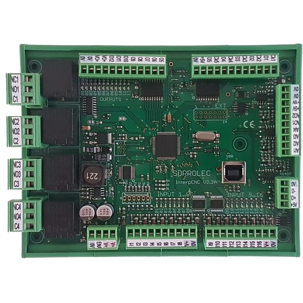 [ICNC2.2B-DIN] SOPROLEC InterpCNC V2.2B -5 axes controler card   USB/RS485 - DIN holder