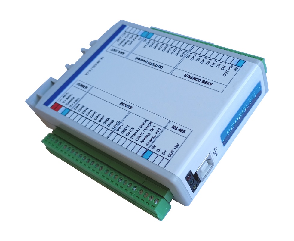 [ICNC2.4-DIN] SOPROLEC 4 axes Module InterpCNC V2.4 USB/RS485 - DIN rail mount